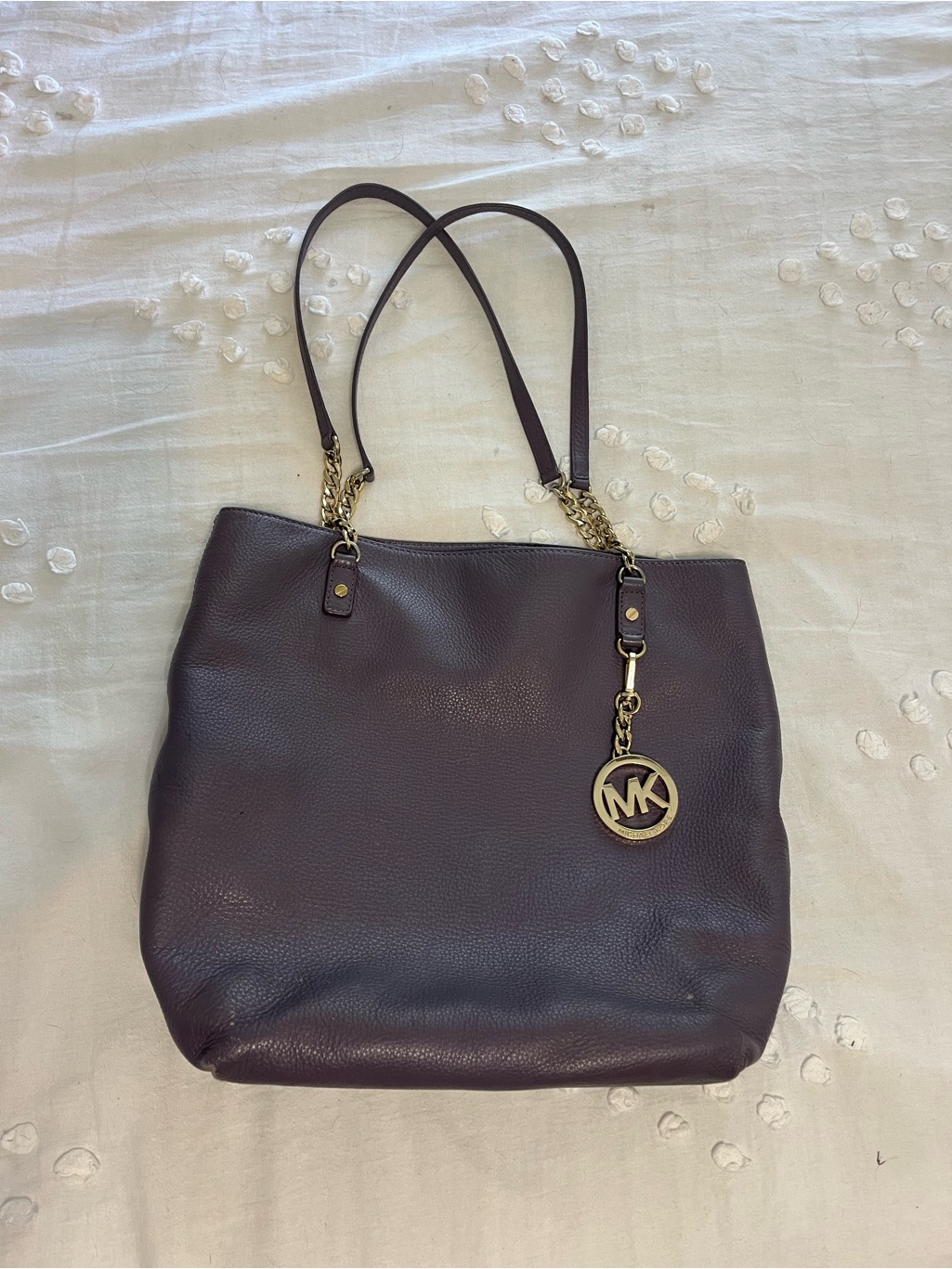 Michael Kors Jet Set Large Chain Shoulder Leather Bag - Wisteria Color